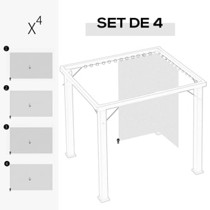 Outsunny 4 parois latérales pour pavillon de jardin tonnelle rigide 300 x 300 cm protéger de la pluie vent soleil beige