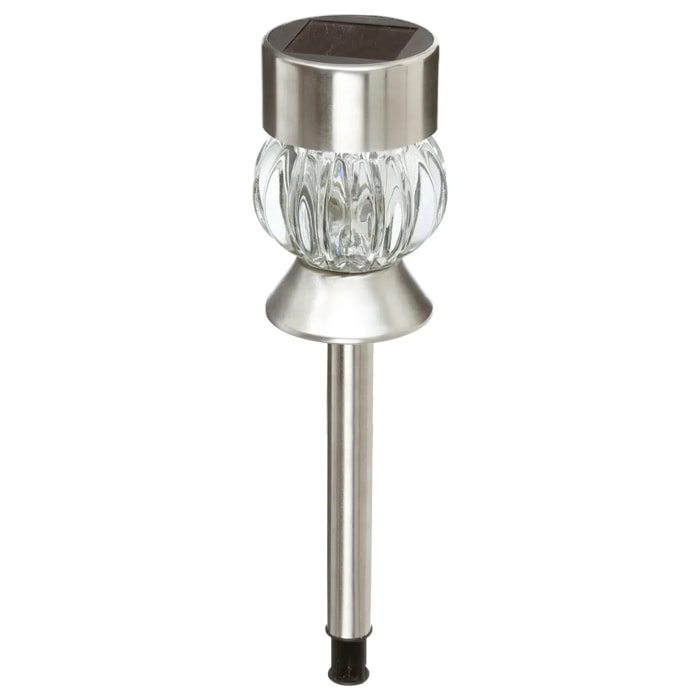 Balise solaire "Ludel" - inox et verre - H34 cm