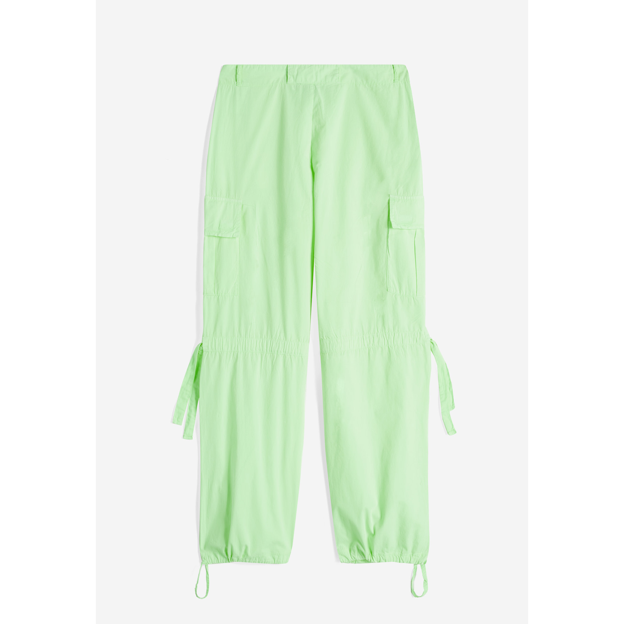 Pantaloni cargo in popeline con doppia coulisse