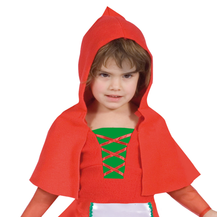 Baby Cappuccetto Rosso Costume Carnevale Con Mantello Cappuccio Bambina