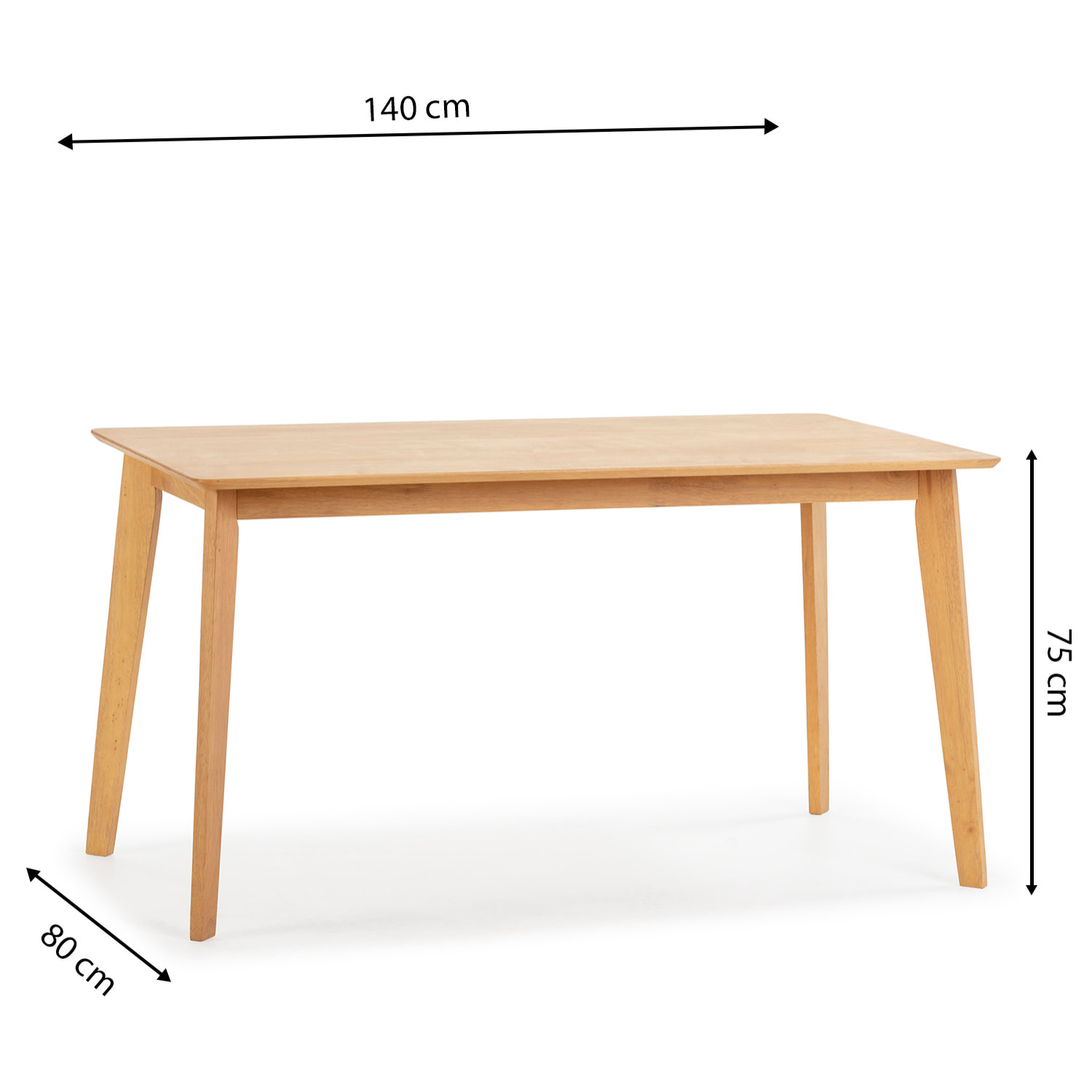 Mesa de comerdor Pomago 140x80 cm, madera maciza