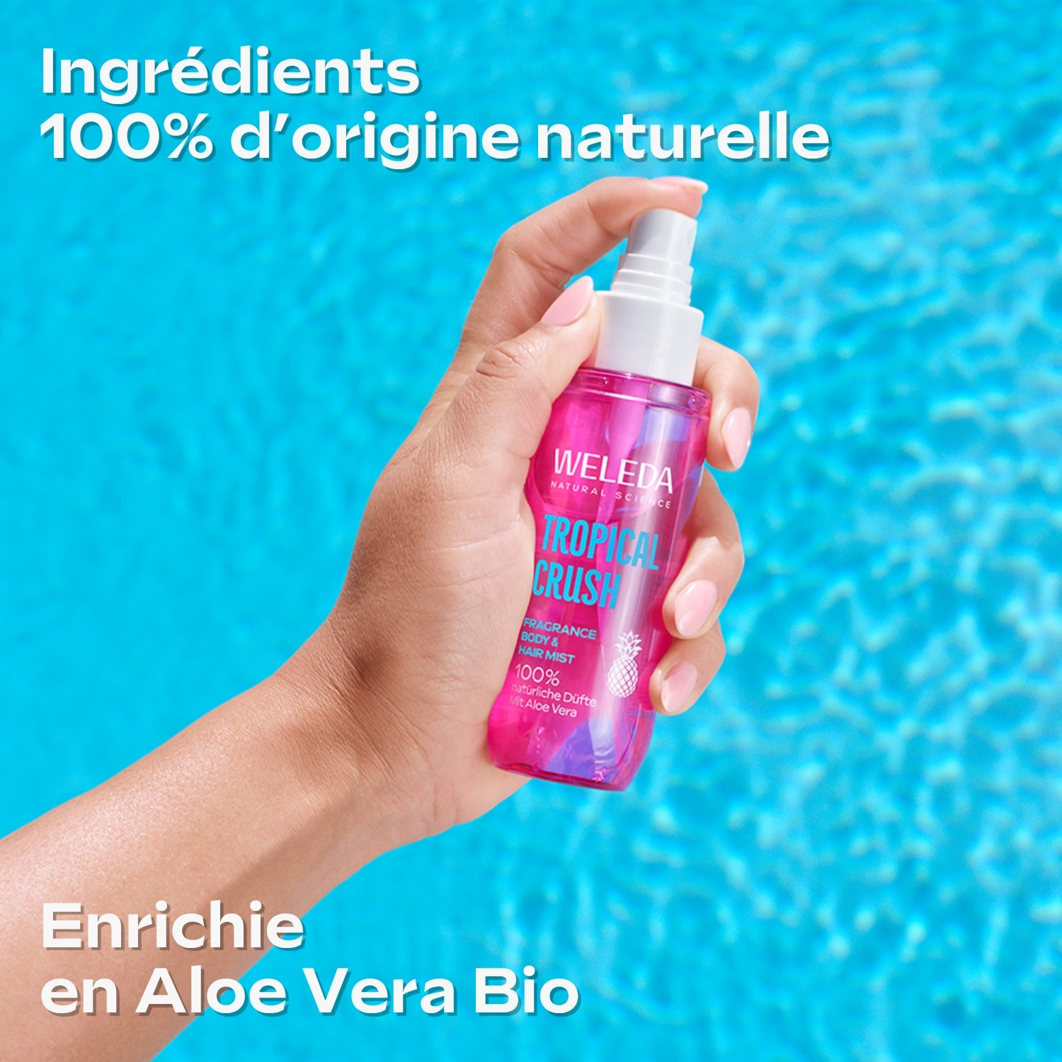 WELEDA - Brume parfumée corps & cheveux Tropical Crush 95ml - Brume Corps & Cheveux au parfum irresistible et ensoleillé - Rafraîchit la peau et les cheveux