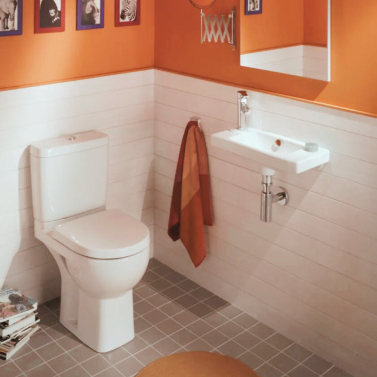 WC à poser compact sortie horizontale Odéon up avec abattant