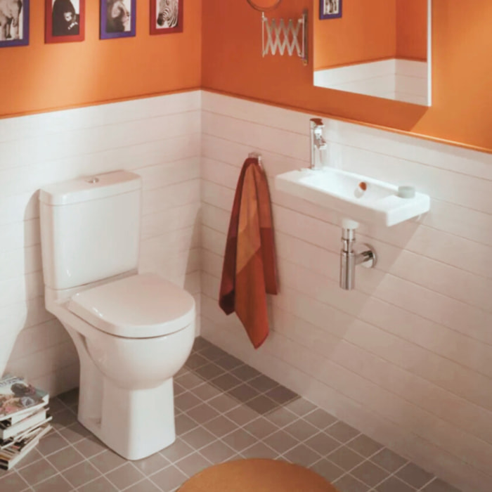 WC à poser compact sortie horizontale Odéon up avec abattant