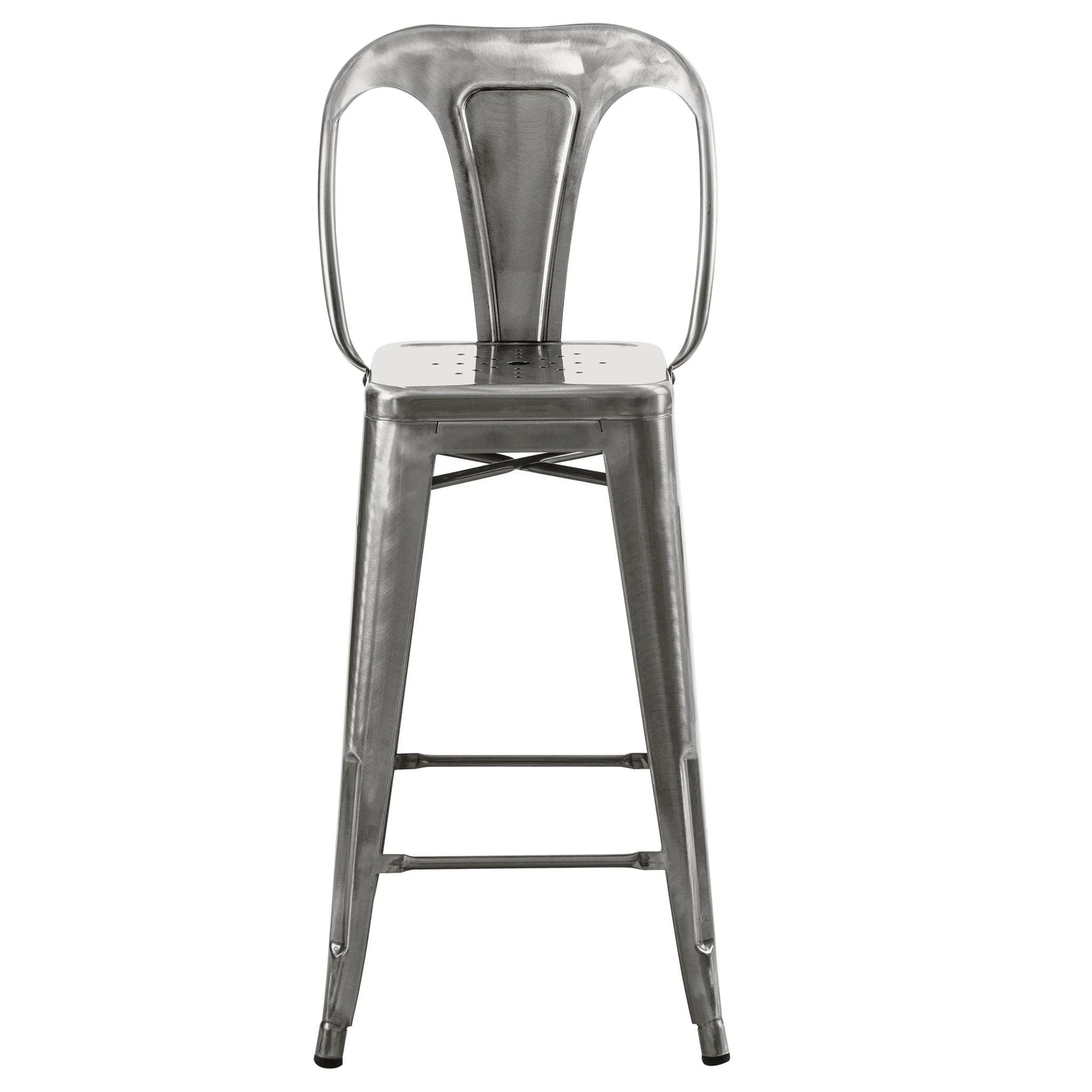 Lot de 2 chaises pour îlot central 67 cm en métal chrome - Indus