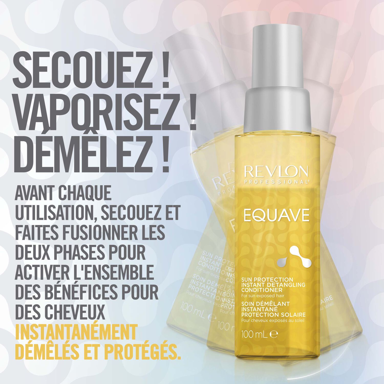 Equave™ - Soin Démêlant Bi-Phase Professionnel Protection Solaire 100 ml