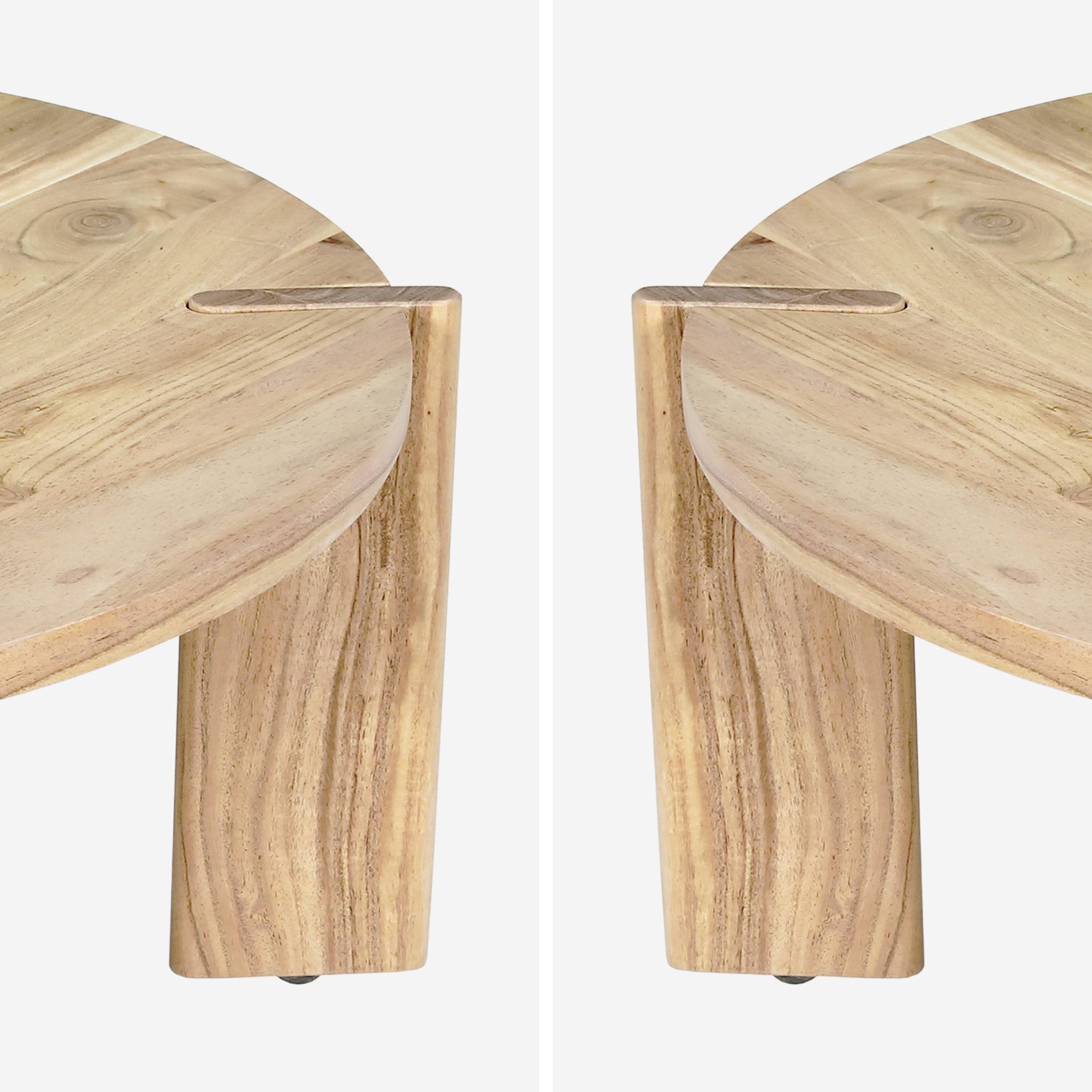 Table basse exotique ronde bois massif REVA