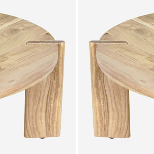 Table basse exotique ronde bois massif REVA