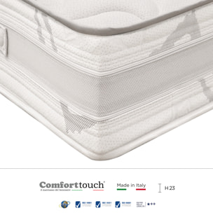 "Pink" H23 cm 80x200 guanciale Memory OMAGGIO sfoderabile in schiuma poliuretanica ad alta densità e Memory Foam con cristalli di gel
