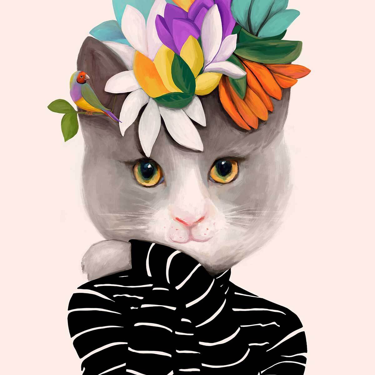 Affiche enfant couronne fleurie  Affiche seule