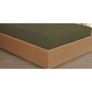 Drap housse Flanelle de coton kaki