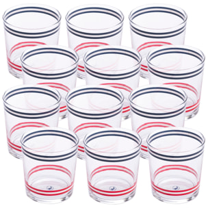 Set 12pzs vasos de cristal a rayas 345ml el ganso