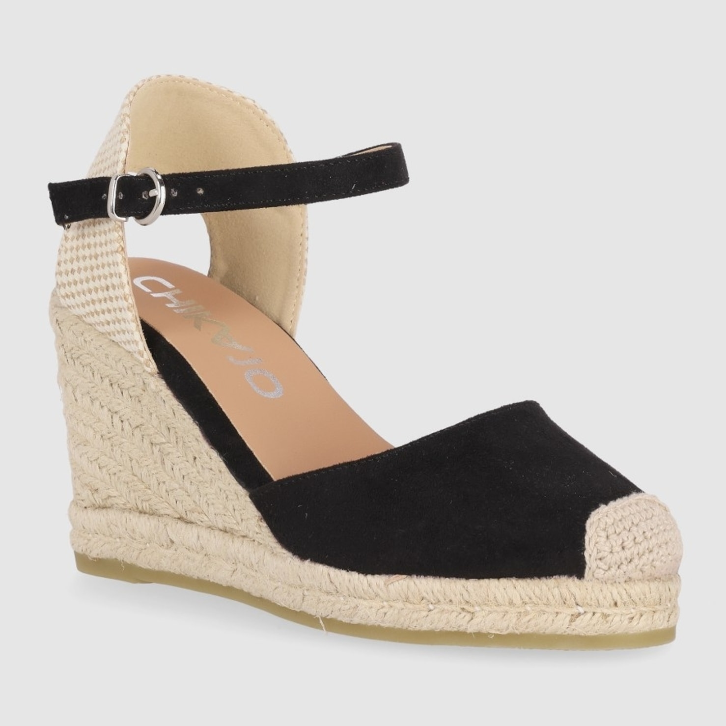 Sandalias de Tejido - Negro - Tacón: 8 cm