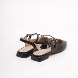 SLINGBACK FLAT INCROCIO NERO