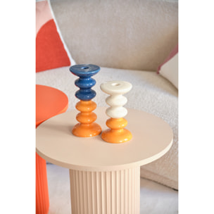 Chelsea - Set de 2 bougeoirs verticaux céramique bicolore