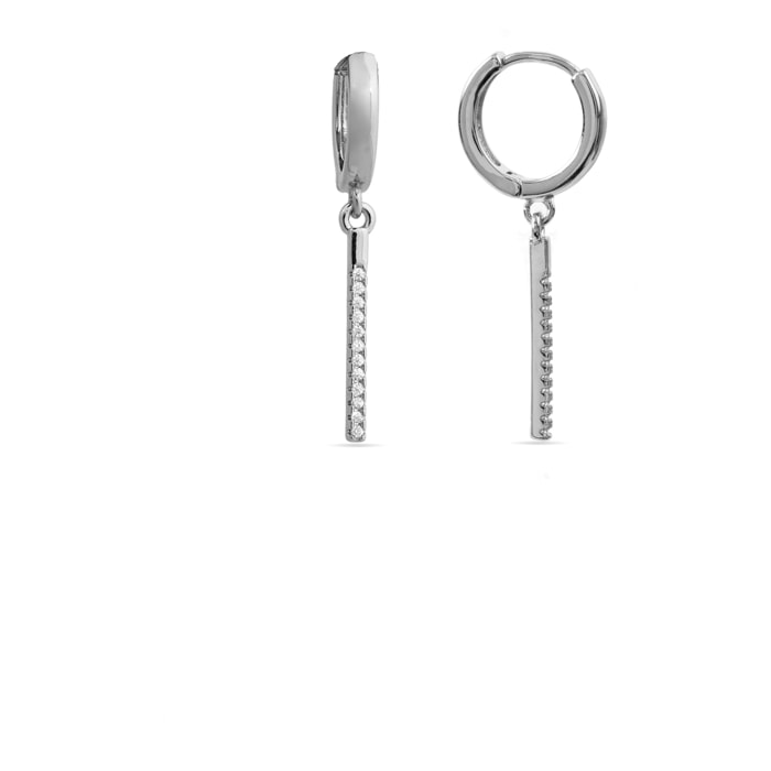 Pendientes de Circonita Brillante acabados en rodio