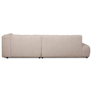 Curtis - canapé d'angle droit 4 places sans accoudoir en tissu texturé - Beige