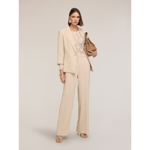Motivi - Pantaloni palazzo in misto viscosa - Beige