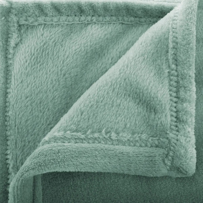 Plaid flanelle Ollis vert céladon 230x180cm