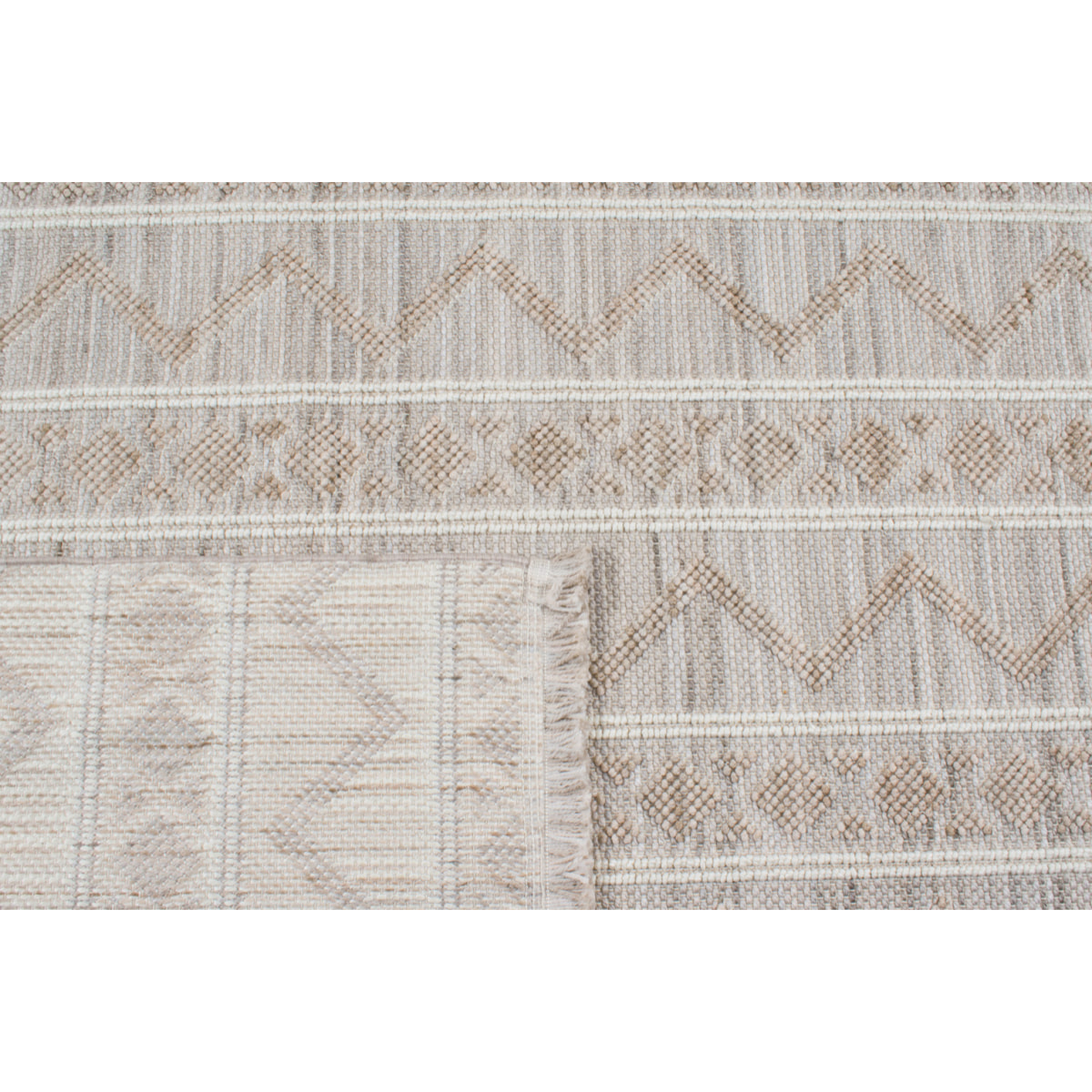 Bali - tapis moderne motif aztèque, beige