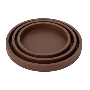 J-Line 3 plateaux cuir - MDF - marron
