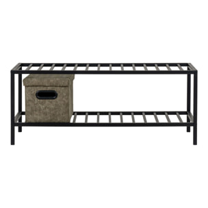 Scarpiera Vita a 2 ripiani in acciaio nero 79x34x32 cm