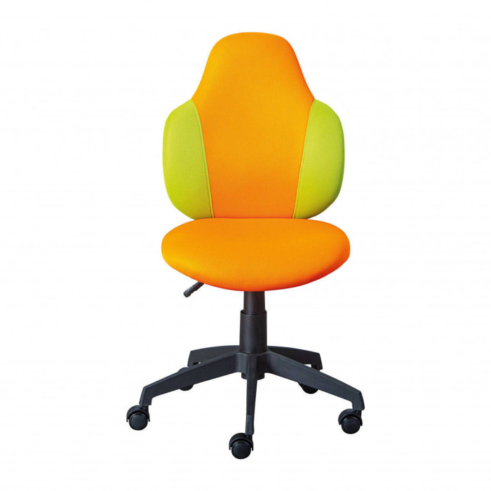 Sedia da ufficio regolabile in altezza con seduta in morbido tessuto arancione e giallo, 56 x 58 x 92, Arancione