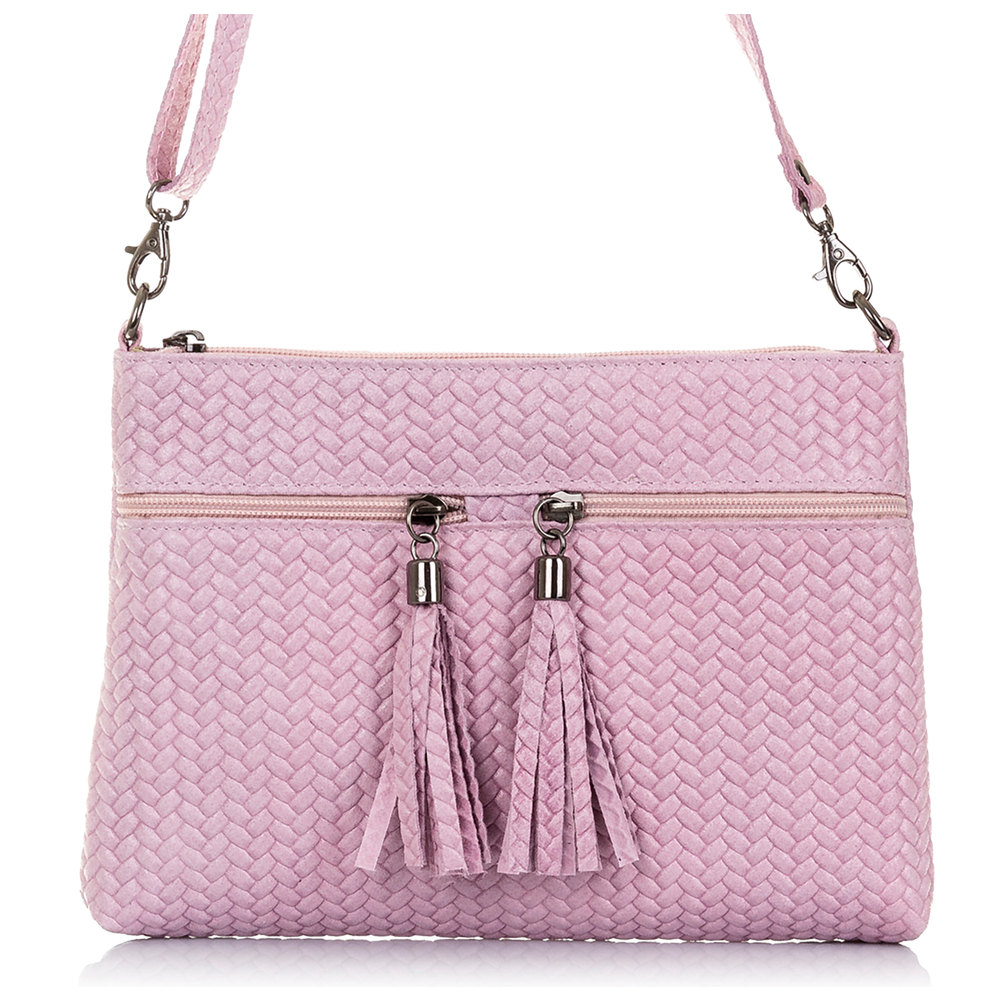 Oderzo Borsa a tracolla Donna.Pelle autentica Camoscio Inciso Spiga