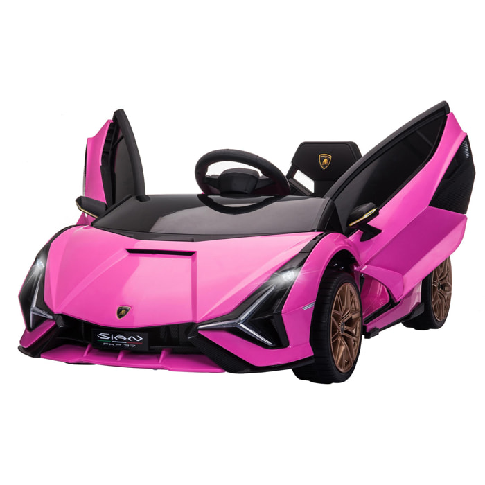 Coche Eléctrico 12V para Niños +3 Años Lamborghini SIAN Mando a Distancia Rosa