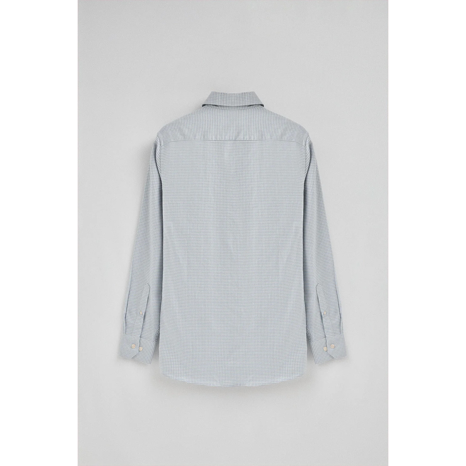 Camisa azul claro de corte slim y cuadros vichy con logo Rigby Go