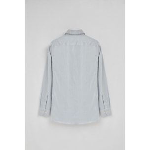 Camisa azul claro de corte slim y cuadros vichy con logo Rigby Go