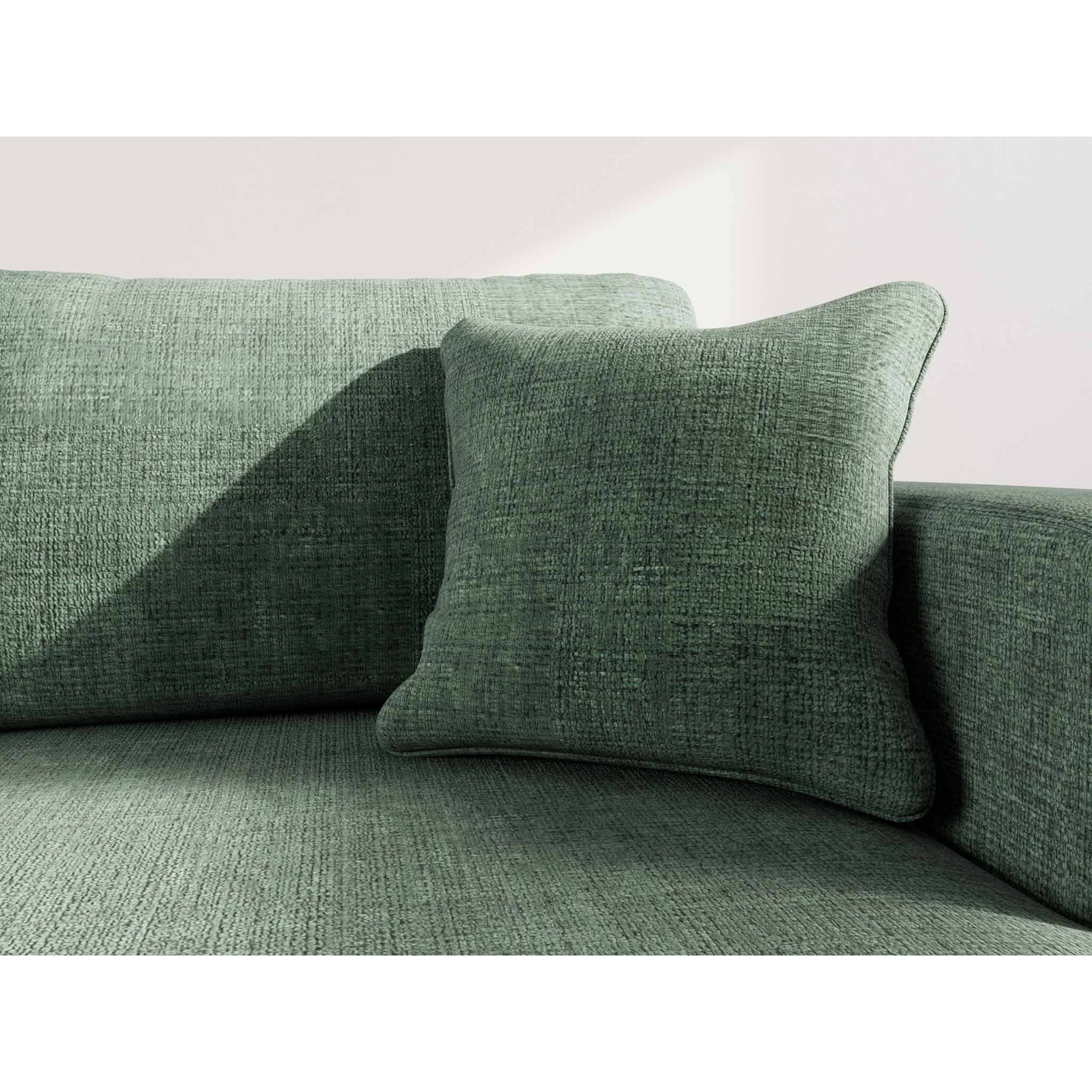 Miro - Canapé d'angle droit 4 places convertible avec coffre en velours texturé - Vert