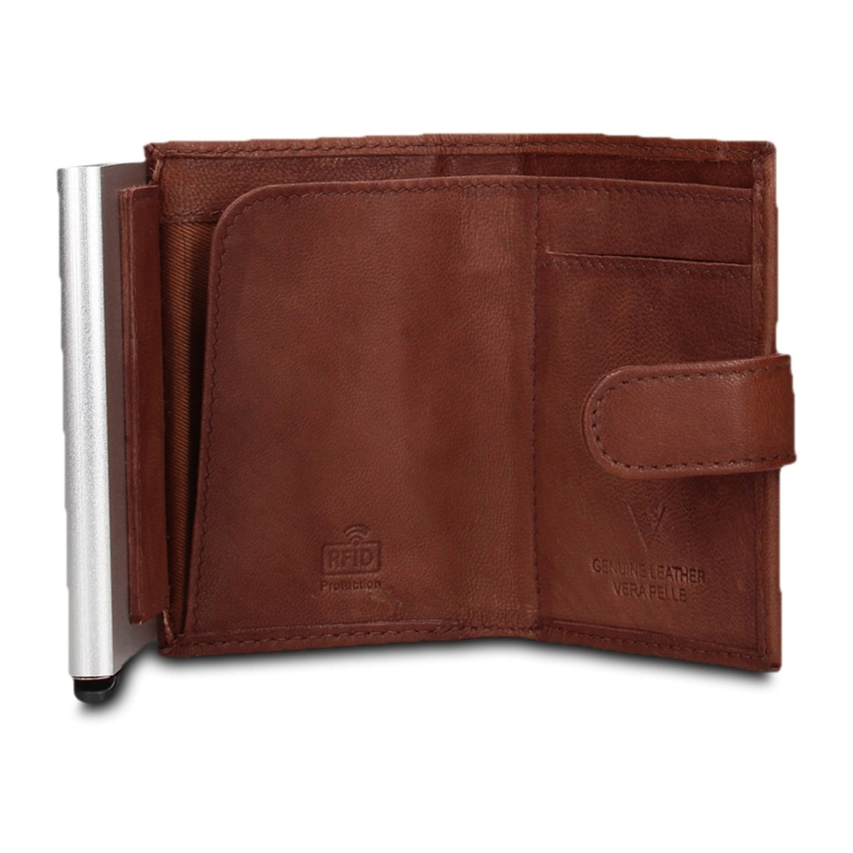 Portafoglio uomo in vera pelle - Modello Bastian Pro - Casual - 6.5 x 10.5 x 2.0 cm