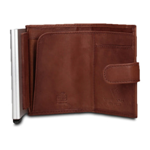 Portafoglio uomo in vera pelle - Modello Bastian Pro - Casual - 6.5 x 10.5 x 2.0 cm