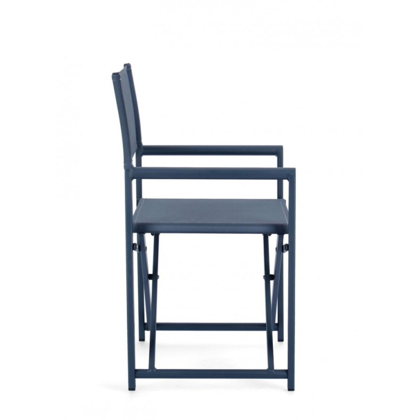 Set di 2 sedie TAYLOR in alluminio blu e textilene blu, pieghevoli