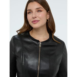 Fiorella Rubino - Chaqueta biker con cinturón - Negro