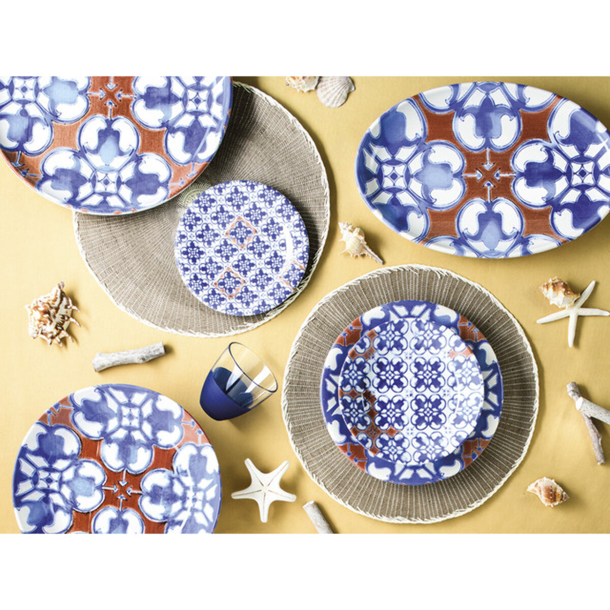 Servizio piatti Ravello da 18 pezzi in ceramica sottosmalto
