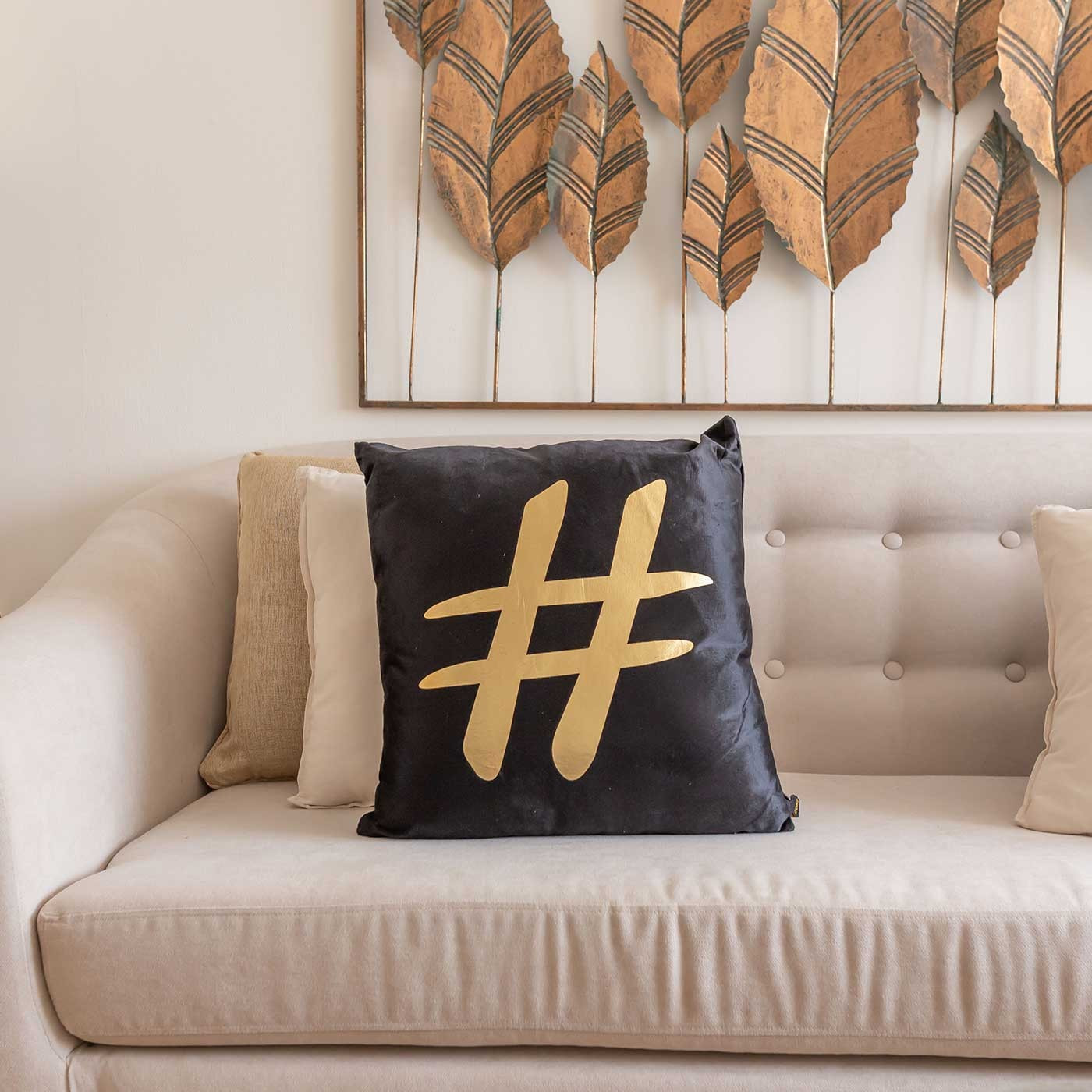 Coussin yakso hashtag noir