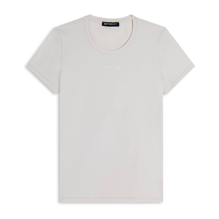 T-shirt slim fit in cotone elasticizzato con logo