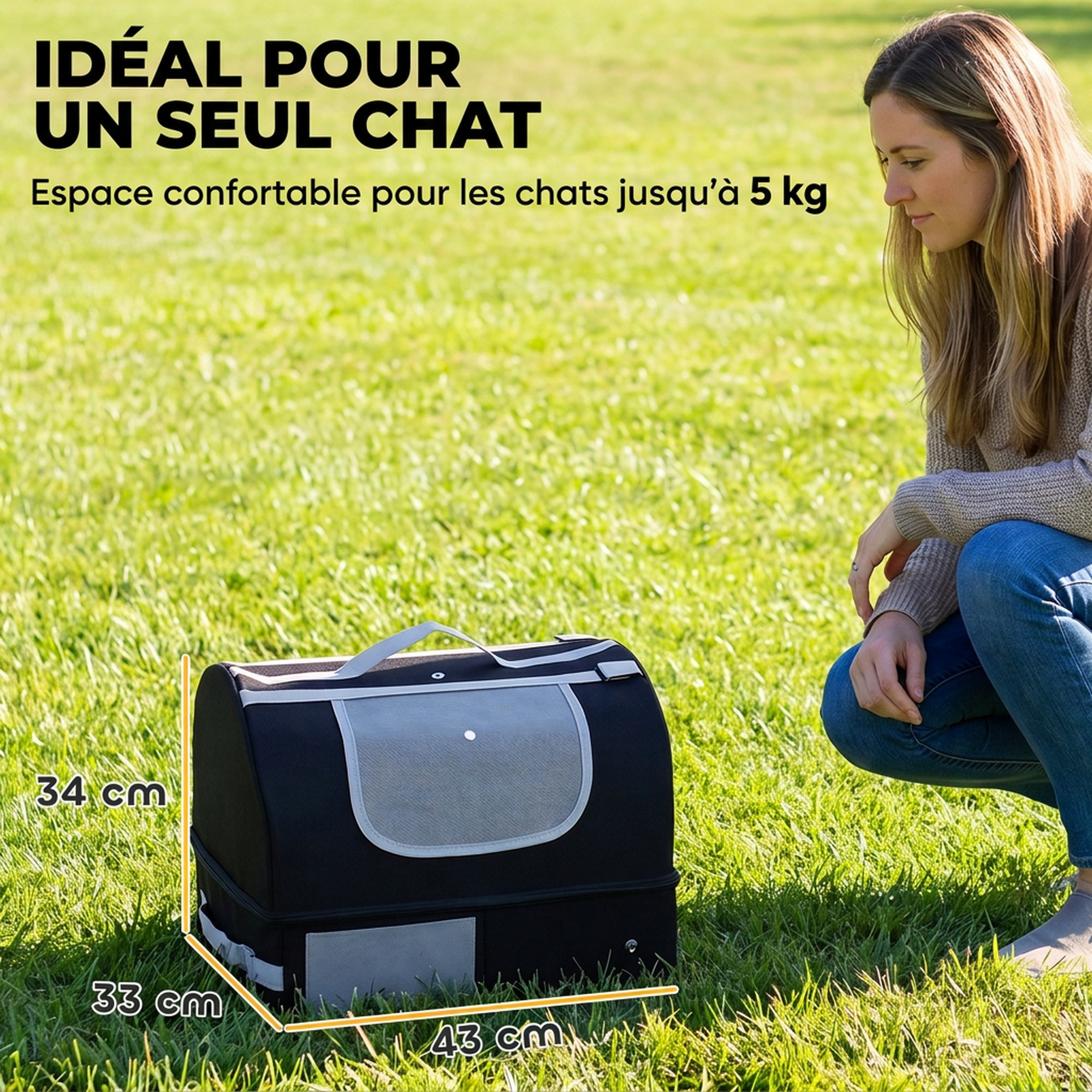 Litière voyage chat - bac à litière pliable portable imperméable zippé
