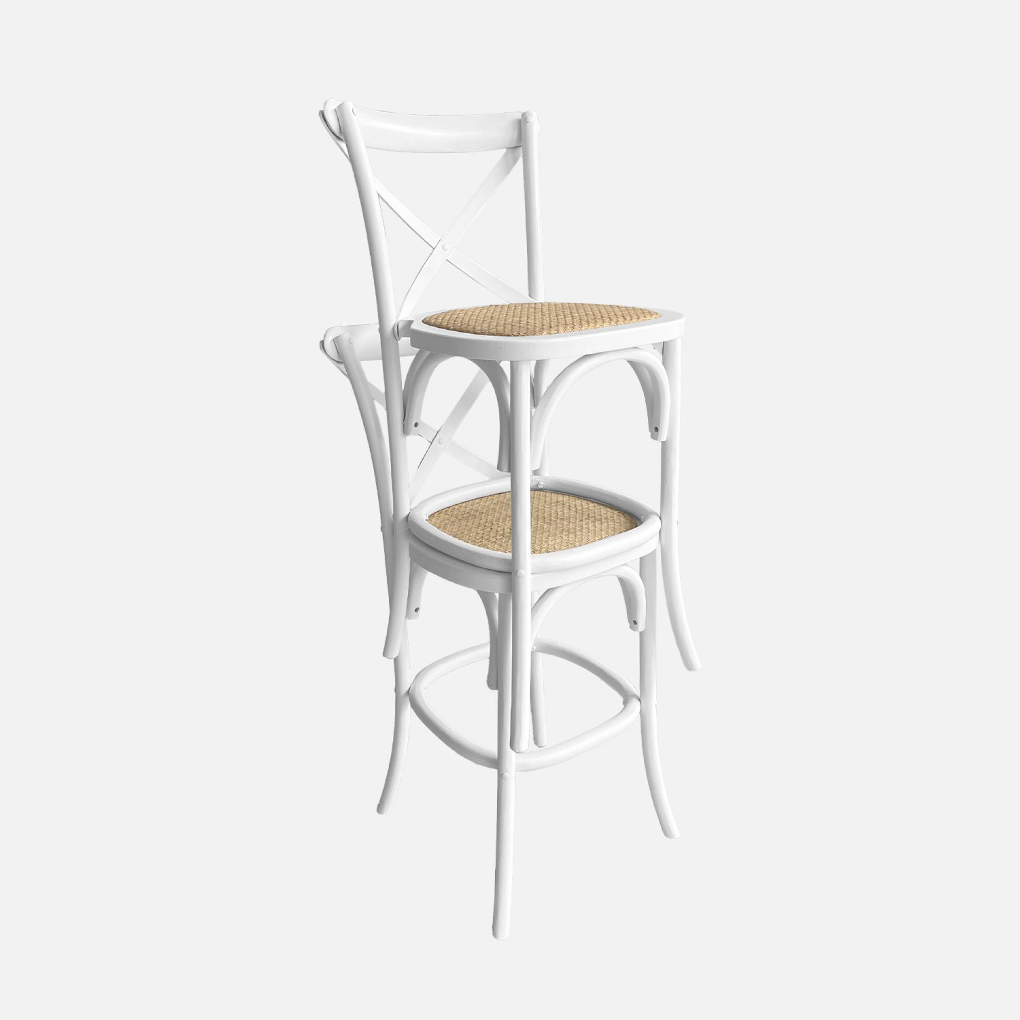 Tabouret de bar bistrot vintage bois 65cm (lot de 2) BELLEVILLE