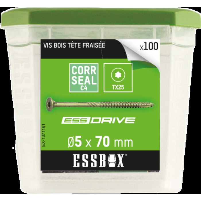 Vis ESSBOX SCELL-IT à bois - Ø5 mm x 70 mm - Boite de 100 - EX-1371161