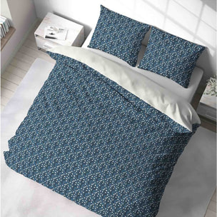 Parure housse de couette polyester bleu