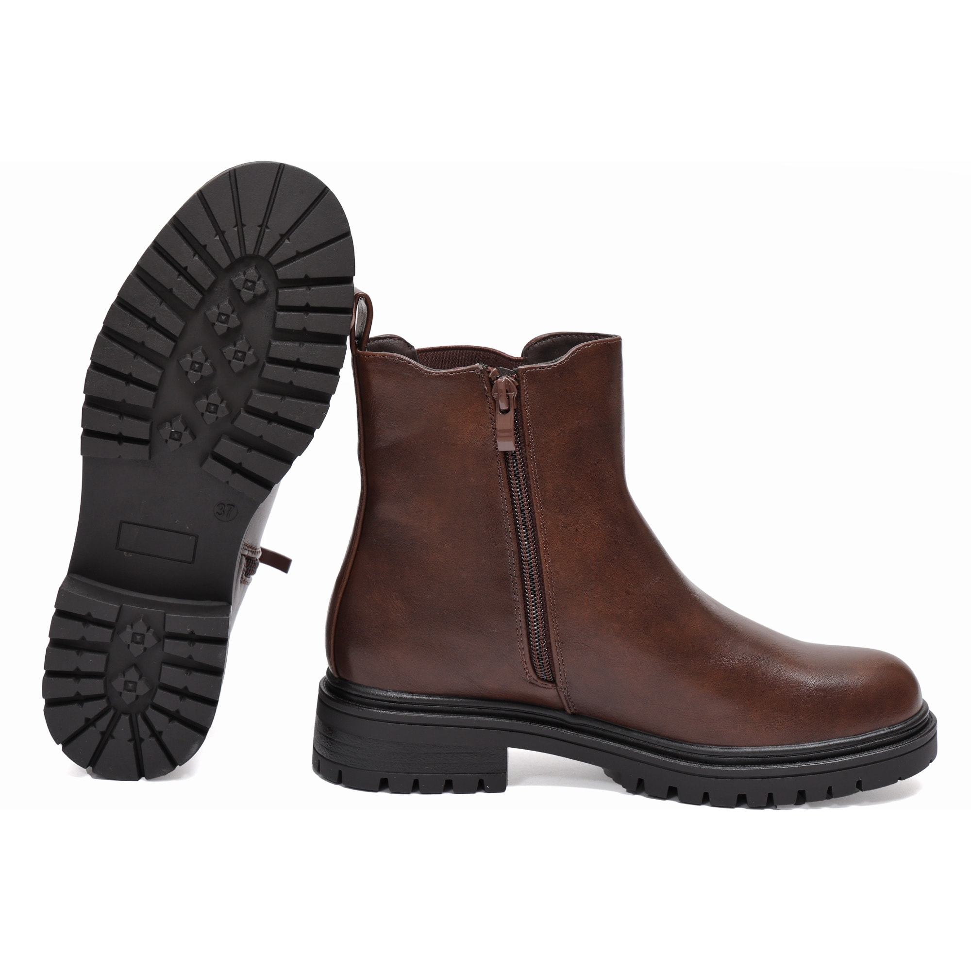 Stivaletto in simil pelle con fascia elastica