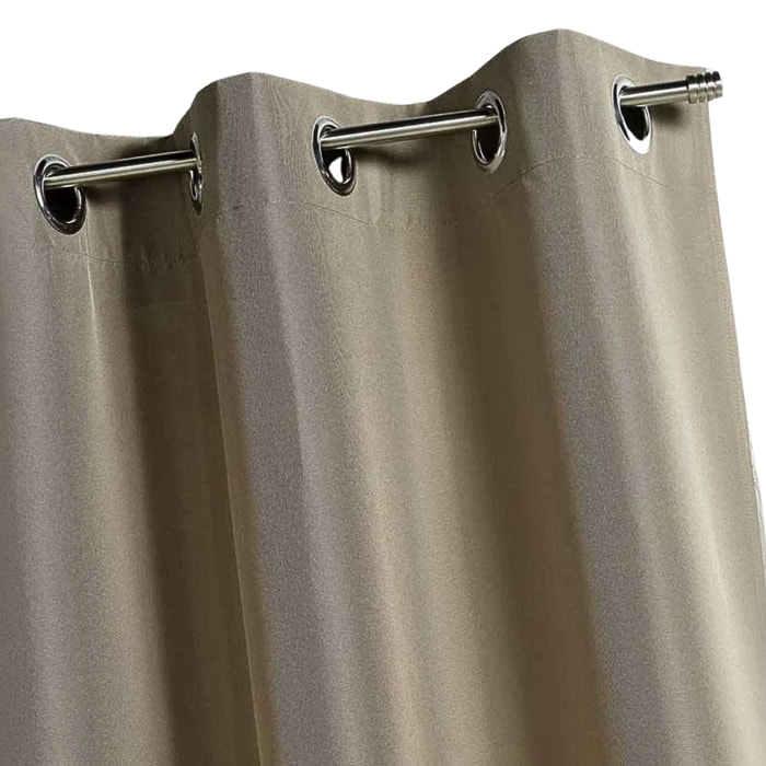 Rideau d'extérieur en tissu déperlant - Taupe