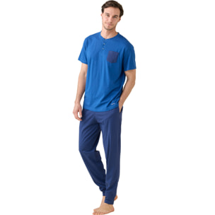 Pigiama uomo estivo in cotone articolo navy dot. Noidinotte