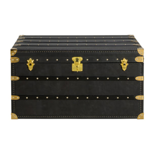 Baúl Angel Cerdá con estructura de madera MDF tapizada en piel de origen vacuno en negro 93x54x50cm