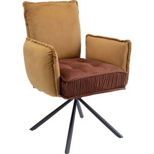 Chaise avec accoudoirs Chelsea marron Kare Design