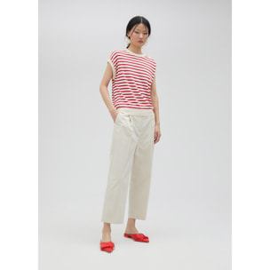 Top a righe con occhielli