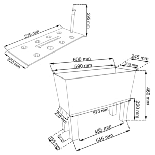 Jardinera c/ patas mod. rato jh 600. c/autorriego 60x25x46cm. blanco